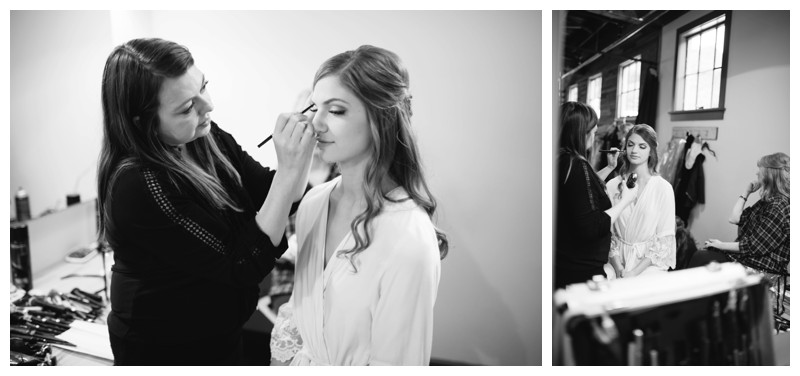 bridal make-up for Winter Wedding at The Standard Downtown Knoxville 