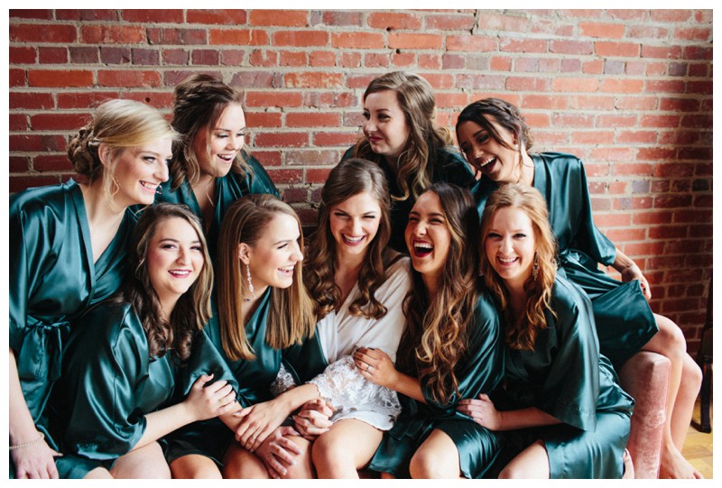 bridal party pre-ceremony Winter Wedding at The Standard Downtown Knoxville 