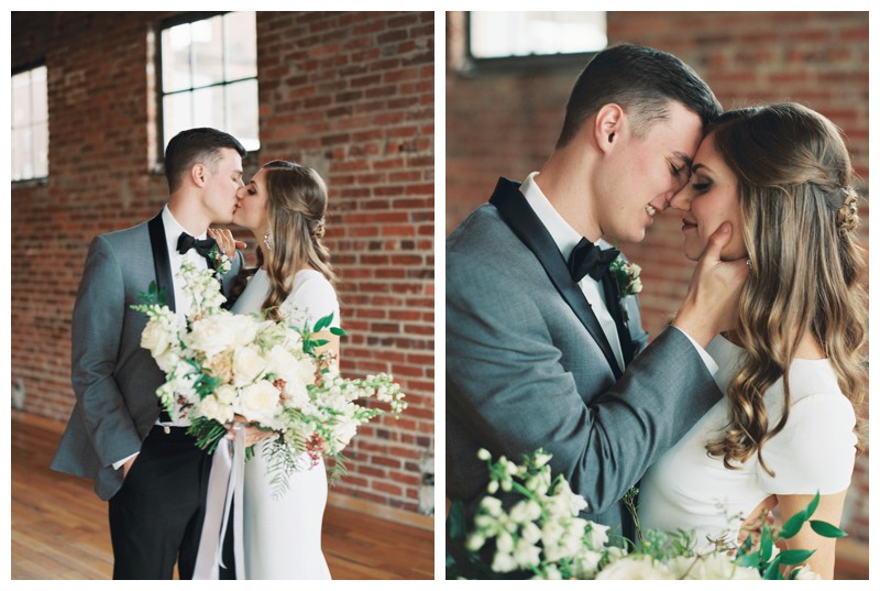 bride and groom kissing, the standard knoxville tn