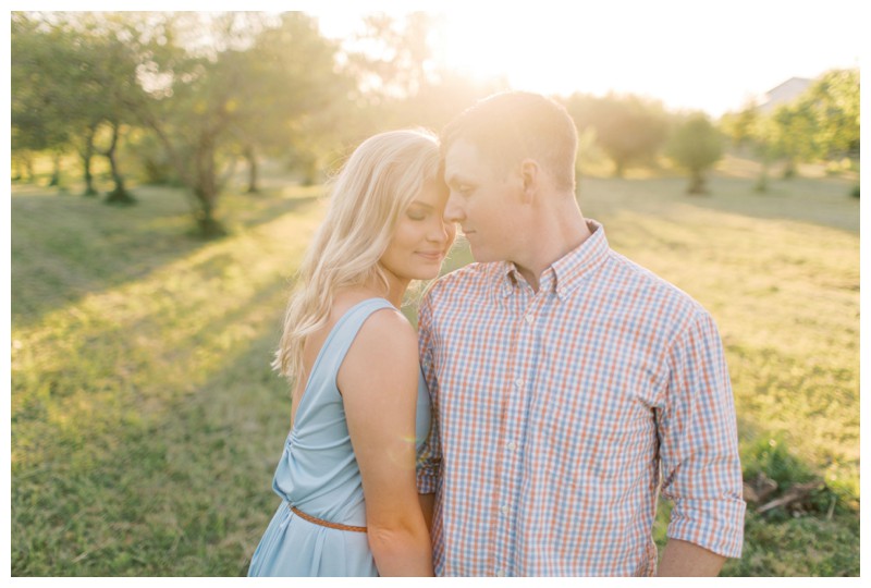sunset Knoxville orchard engagement session 