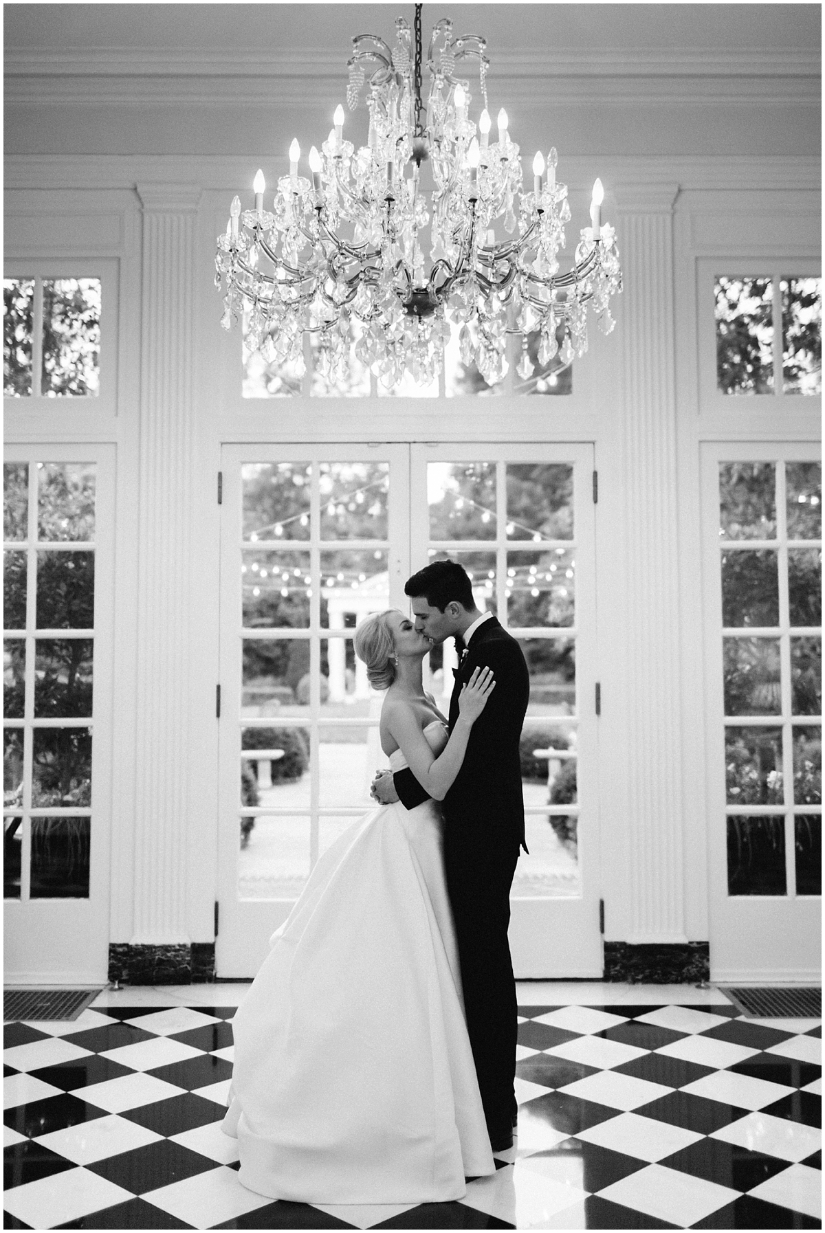 black and white wedding photography at Duke Mansion Charlotte NC