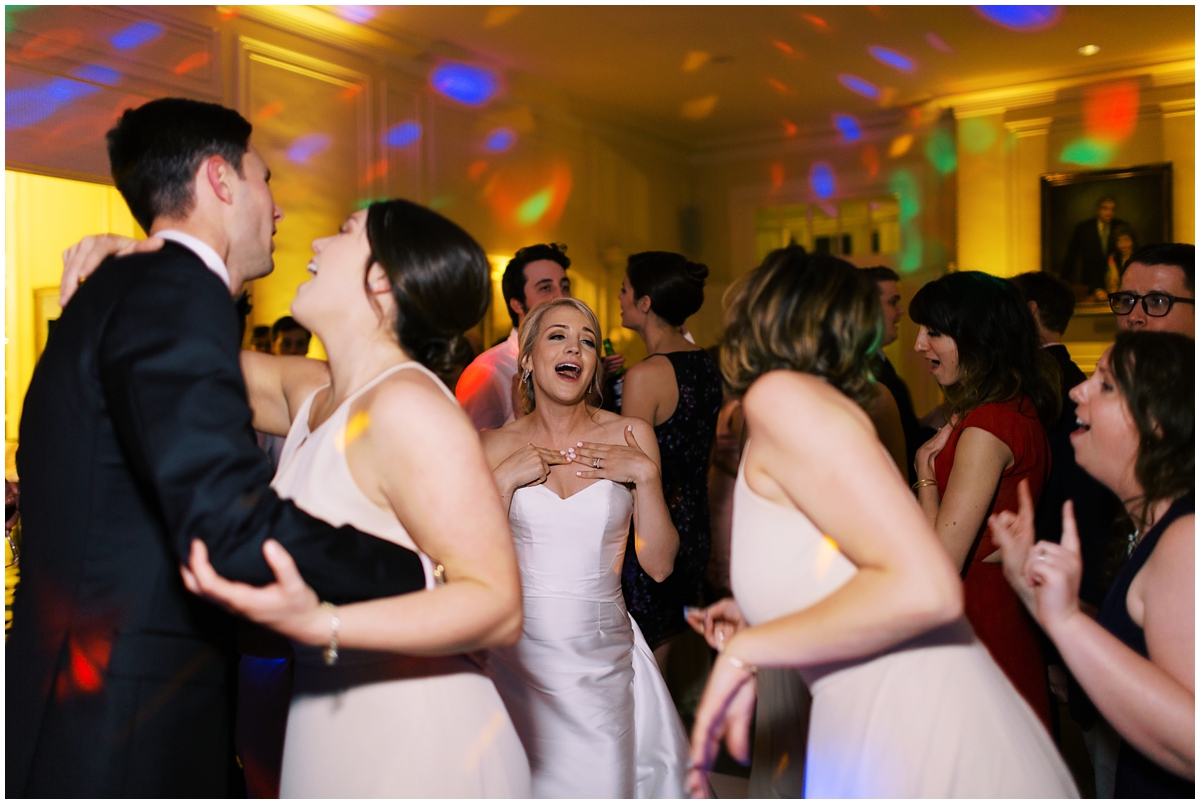 wedding guests dance at Duke Mansion in Charlotte NC