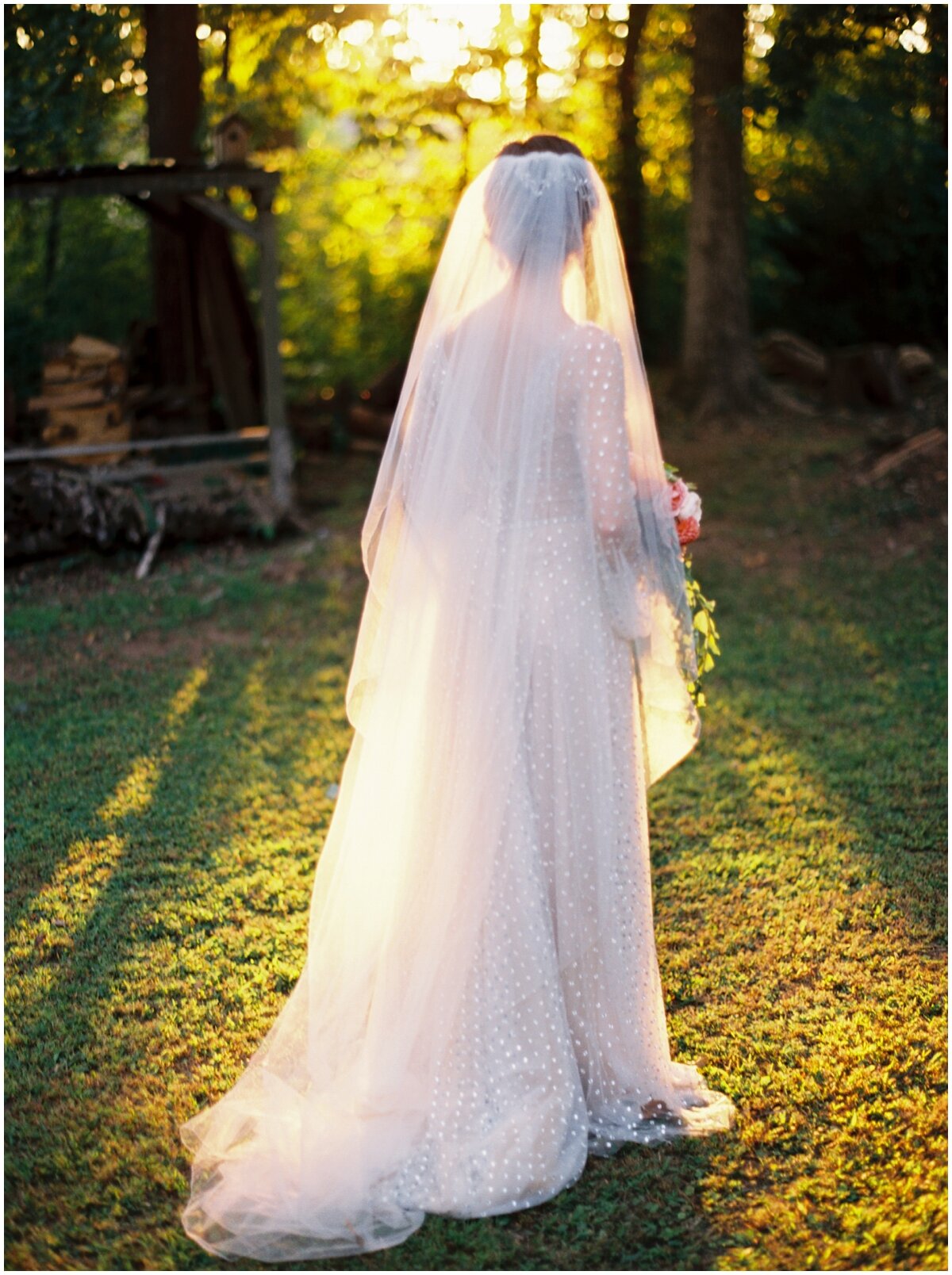 bridal portraits sunset outdoor wedding knoxville tn