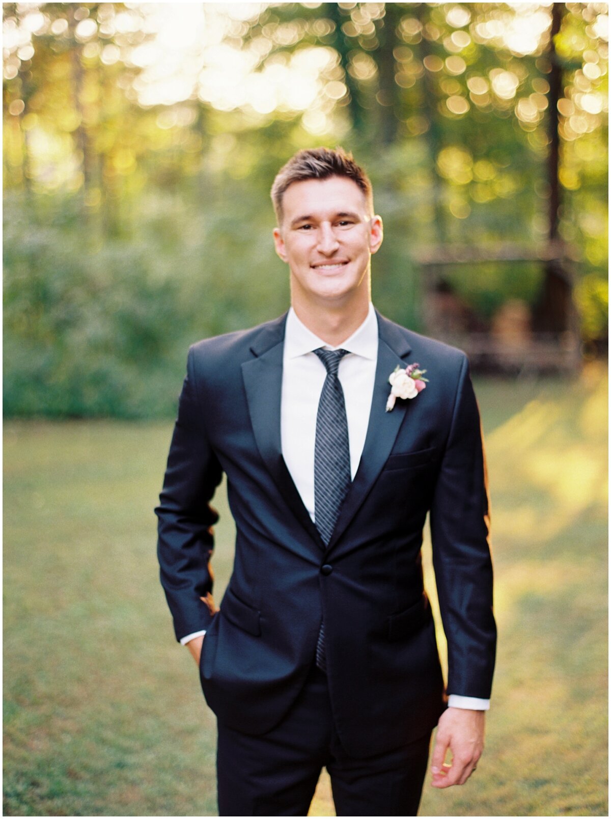 outdoor Knoxville wedding inspiration groom portrait
