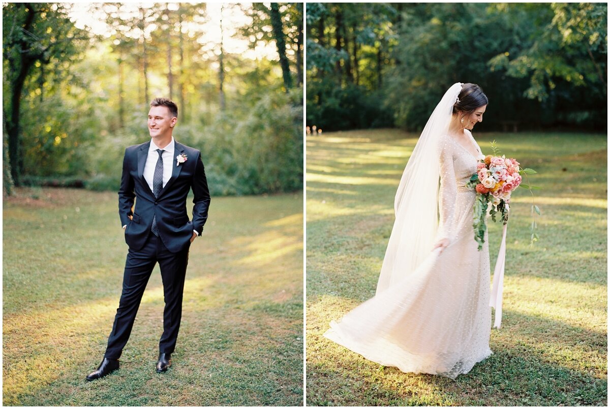 bride and groom outdoor Knoxville wedding 