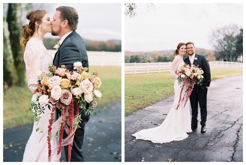 bride and groom fall wedding at Marblegate Farm Knoxville, TN
