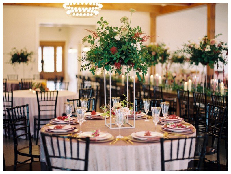 wedding details, ivory and gold tablescape at Marblegate Farm Knoxville TN