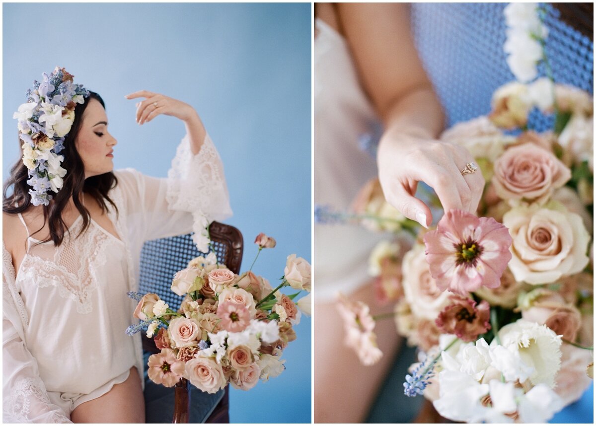 blush bridal bouquet knoxville bridal boudoir photography