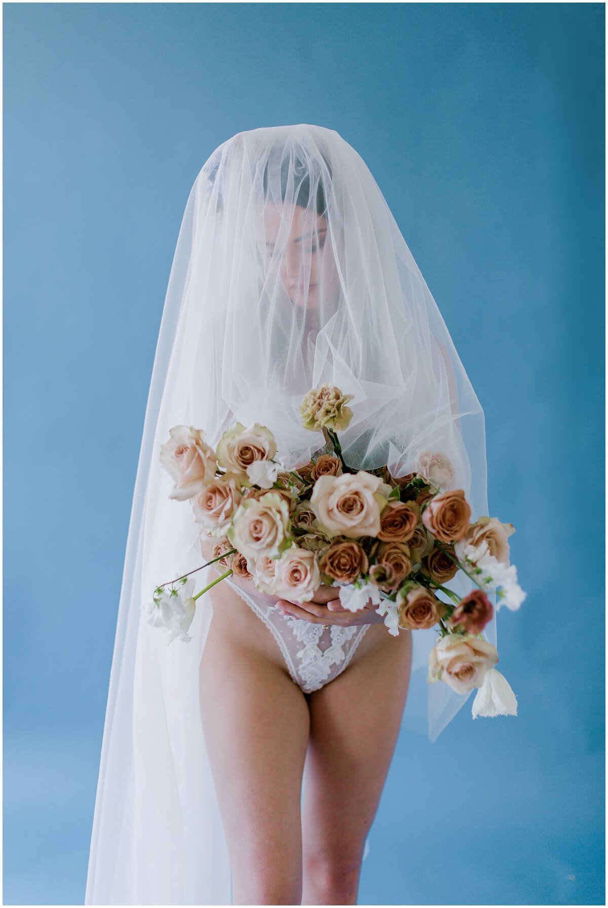 blush bridal bouquet, knoxville boudoir photography, double exposure
