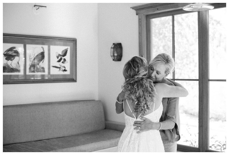 family wedding candids with bride blue lake ranch