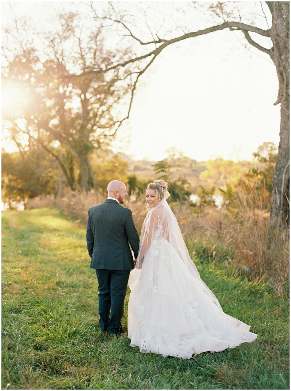 Glowy sunset wedding portraits of Emily Ann Roberts and Chris Sasser 