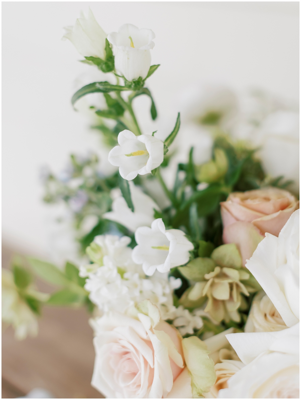 Up close shot of charming bridal bouquet