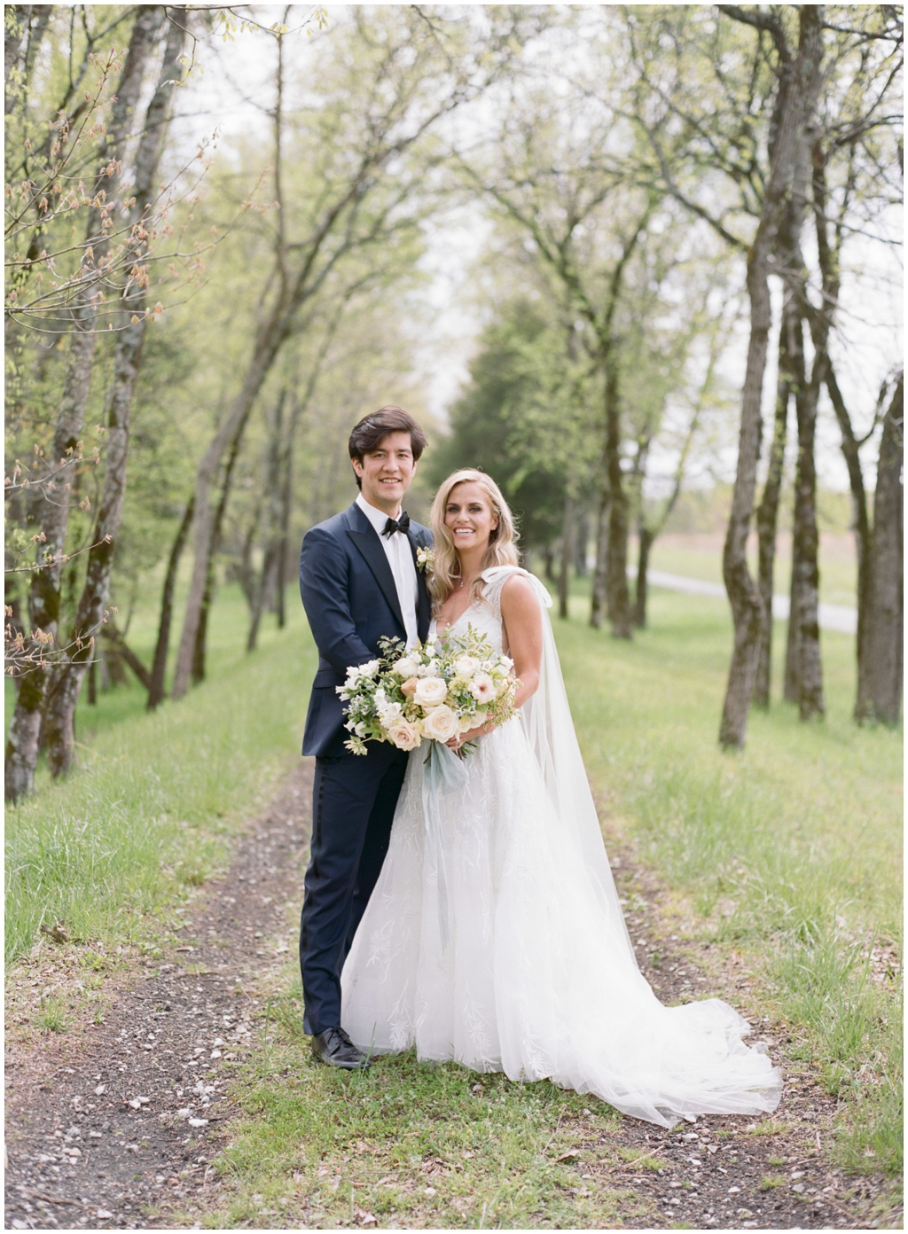 Soft beautiful bride and groom portraits at Marblegate Farm