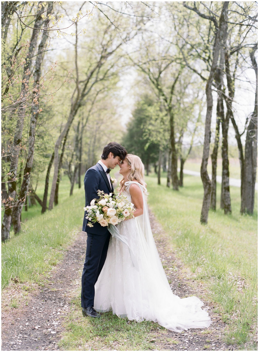 Soft beautiful bride and groom portraits at Marblegate Farm
